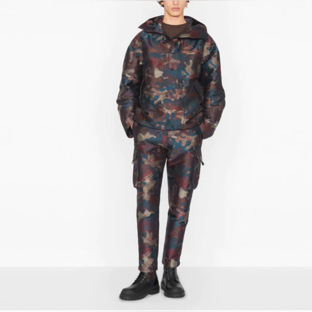 Dior x Peter DOIG camouflage cargo pants and jacket set